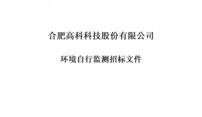 合肥高科科技股份有限公司銘傳路廠區(qū)和寧西路廠區(qū)年度環(huán)境自行監(jiān)測(cè)招標(biāo)文件