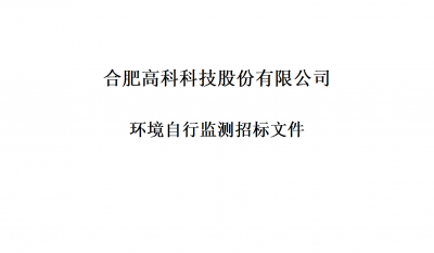 合肥高科科技股份有限公司環(huán)境自行監(jiān)測(cè)招標(biāo)文件